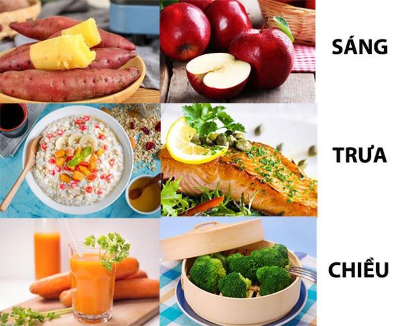 Thực đơn giảm cân trong ngày cần cân bằng giữa đạm, rau xanh, tinh bột và chất béo tốt. 