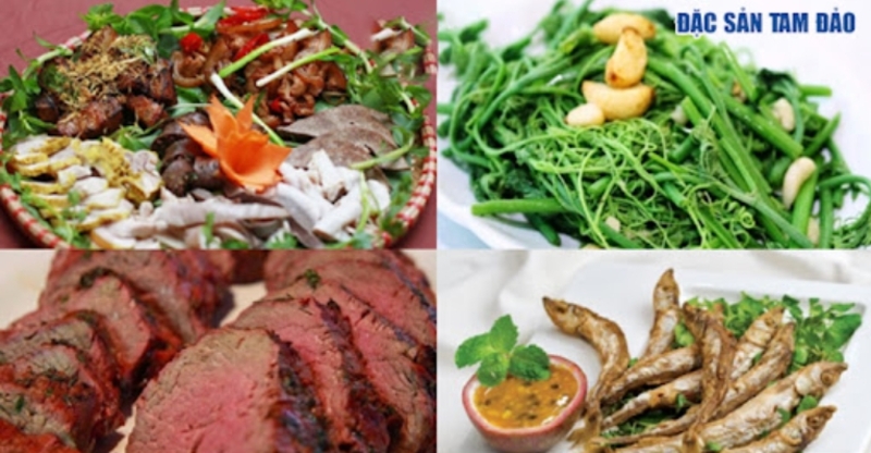Ẩm thực Tam Đảo hấp dẫn với su su, gà đồi, lợn mán, đồ nướng và các món nóng hợp với thời tiết se lạnh. 